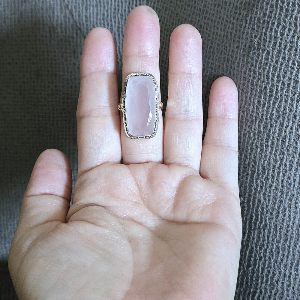 Shivam Rectangular Rose🌹 Quartz Statement Ring💍 - NWT - Picture 16 of 16
